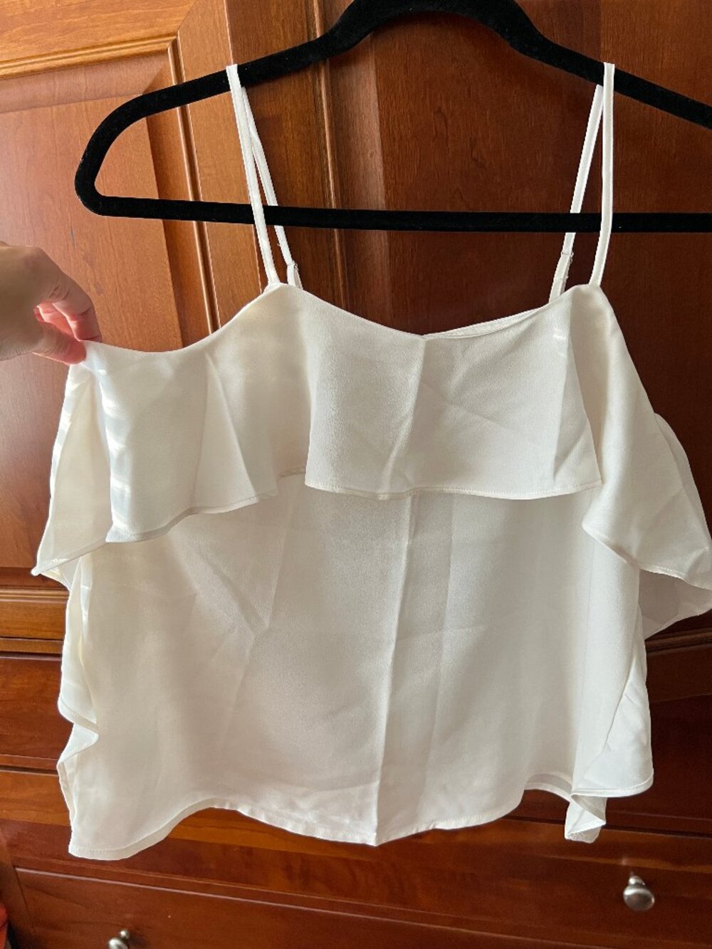 LOFT Ruffle Square Neck Cami (S) - Picture 4 of 12